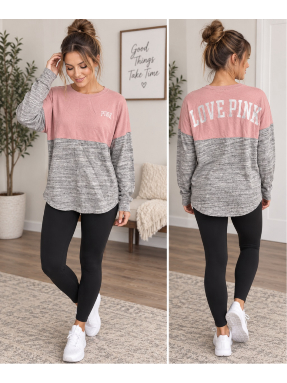 Victoria’s Secret PINK Love Pink Color-Block Pullover Size XS